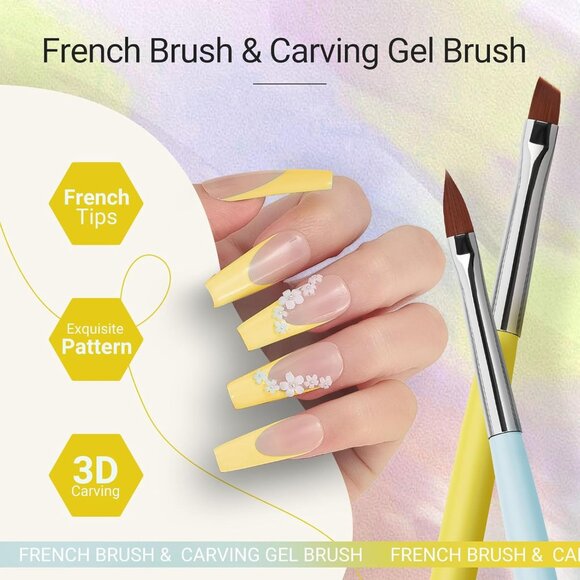 Nail Art Brush Set, Nail Art Tools with Nail Polish Brush, Nail Liner Brush, Nai - Picture 4 of 7